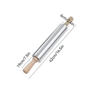 Aluminum Rolling Pin with Beech Handles (Multi-Size)
